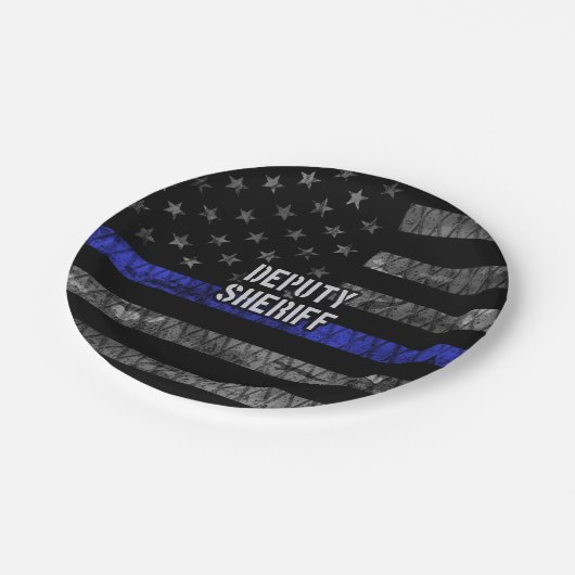 Assiettes En Carton Drapeau en détresse du shérif adjoint (Angle)