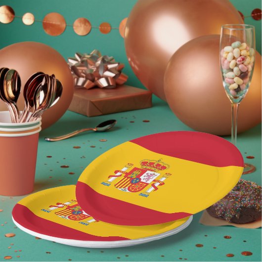 Assiettes En Carton Drapeau espagnol (Multi)