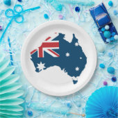 Assiettes En Carton Drapeau et carte de l'Australie (Fête)