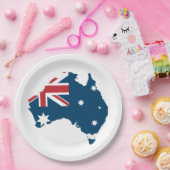 Assiettes En Carton Drapeau et carte de l'Australie (Fête)