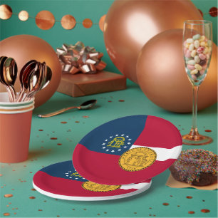 Assiettes En Carton Drapeau et sceau géorgiens, Drapeau de la Géorgie