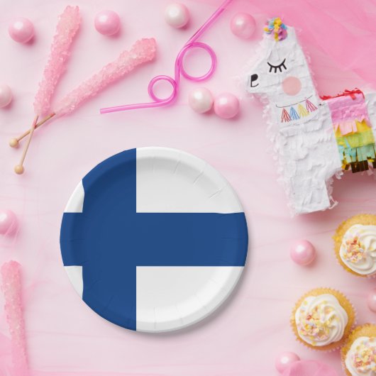 Assiettes En Carton Drapeau finlandais (Fête)