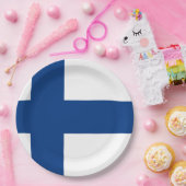 Assiettes En Carton Drapeau Finlande (Fête)