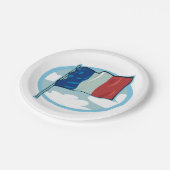 Assiettes En Carton Drapeau français Rouge Blanc Bleu Plaques de papie (Angle)