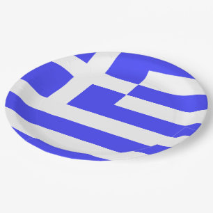 Assiettes En Carton Drapeau grec total