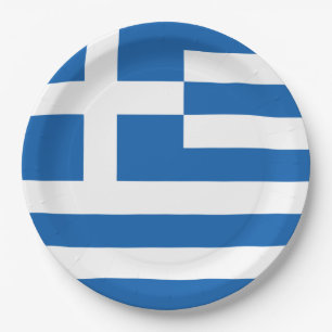 Assiettes En Carton Drapeau Grèce