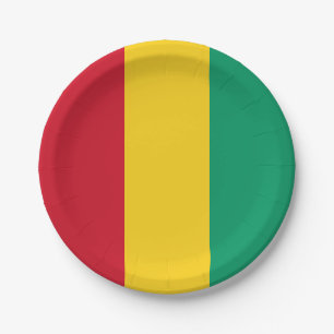 Assiettes En Carton Drapeau Guinée