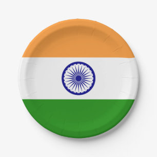 Assiettes En Carton Drapeau indien