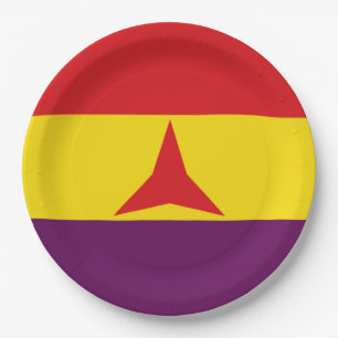 Assiettes En Carton Drapeau international des brigades (Guerre civile 