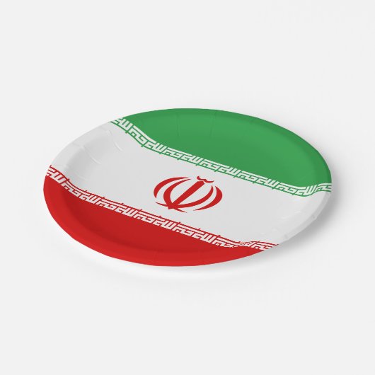 Assiettes En Carton Drapeau Iran (Angle)