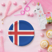 Assiettes En Carton Drapeau islandais (Fête)