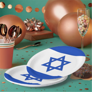 Assiettes En Carton Drapeau Israël