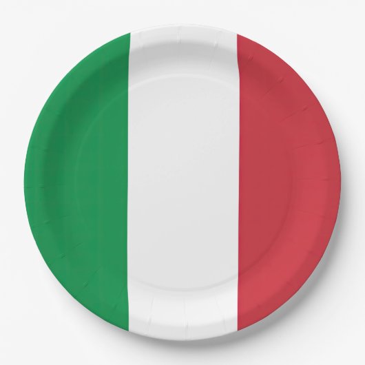 Assiettes En Carton Drapeau Italie Tricolore (Devant)