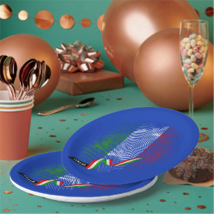 Assiettes En Carton Drapeau italien