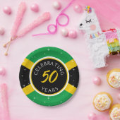 Assiettes En Carton Drapeau jamaïcain 50 ans Anniversaire (Fête)