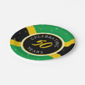 Assiettes En Carton Drapeau jamaïcain 50 ans Anniversaire (Angle)
