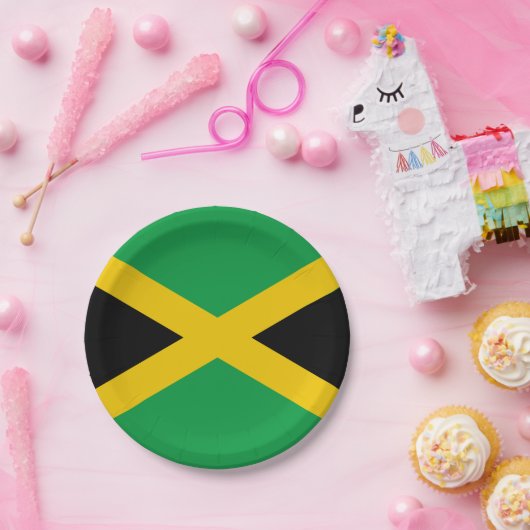 Assiettes En Carton Drapeau jamaïcain des Caraïbes (Fête)