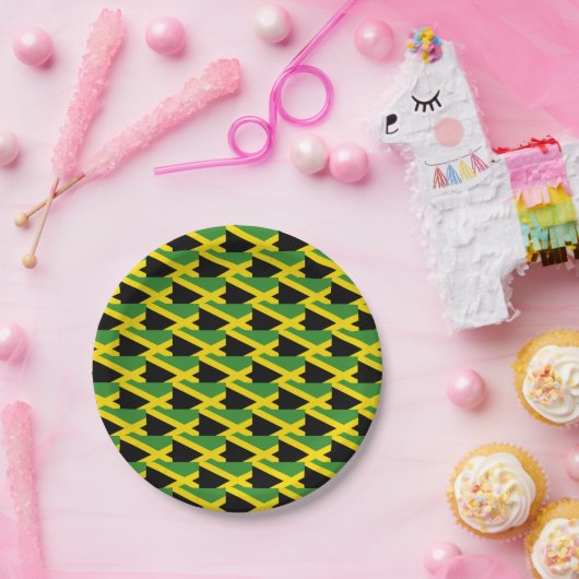 Assiettes En Carton Drapeau jamaïcain élégant (Fête)