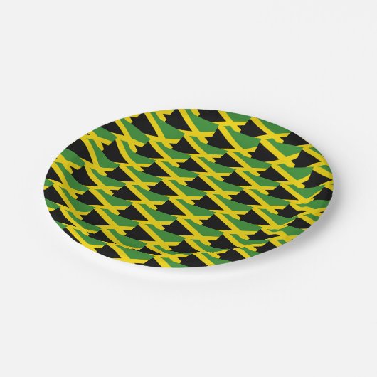 Assiettes En Carton Drapeau jamaïcain élégant (Angle)