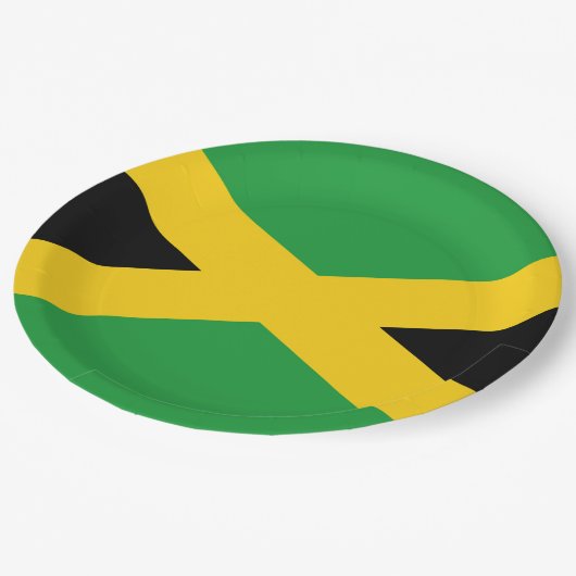 Assiettes En Carton Drapeau Jamaïque  (Angle)