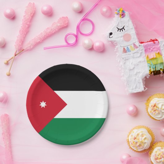 Assiettes En Carton Drapeau Jordanie (Fête)