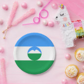 Assiettes En Carton Drapeau Kabardino Balkaria (Fête)