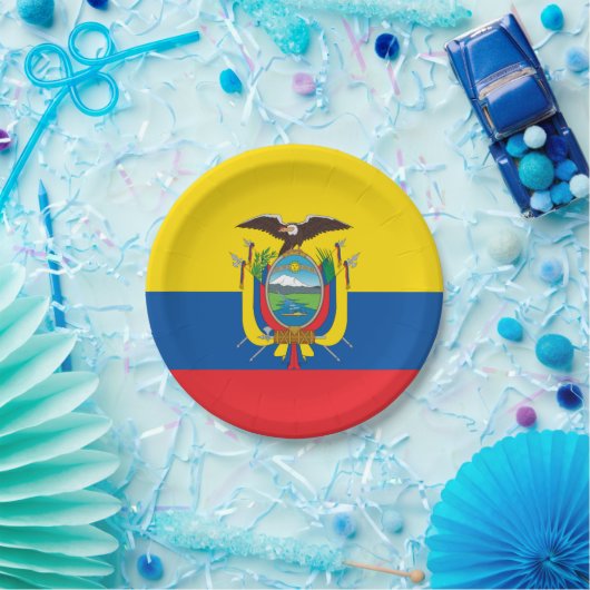 Assiettes En Carton Drapeau : L'Equateur (Fête)
