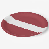 Assiettes En Carton Drapeau letton (Lettonie) (Angle)