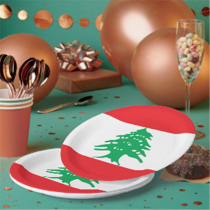 Assiettes En Carton Drapeau libanais