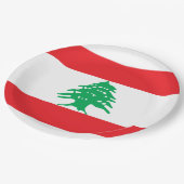 Assiettes En Carton Drapeau libanais (Drapeau libanais) (Angle)