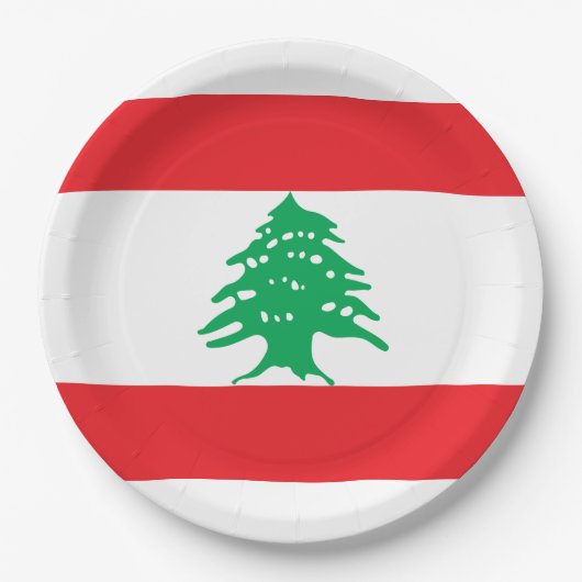 Assiettes En Carton Drapeau libanais (Drapeau libanais) (Devant)