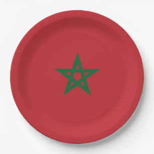 Assiettes En Carton Drapeau Maroc