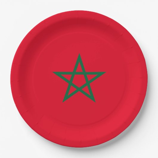 Assiettes En Carton drapeau marocain (Devant)
