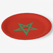 Assiettes En Carton drapeau marocain (Angle)