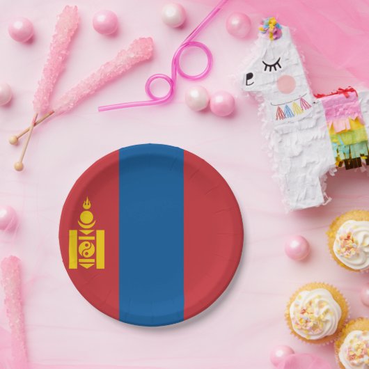 Assiettes En Carton Drapeau mongol (Fête)