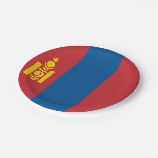 Assiettes En Carton Drapeau mongol (Angle)