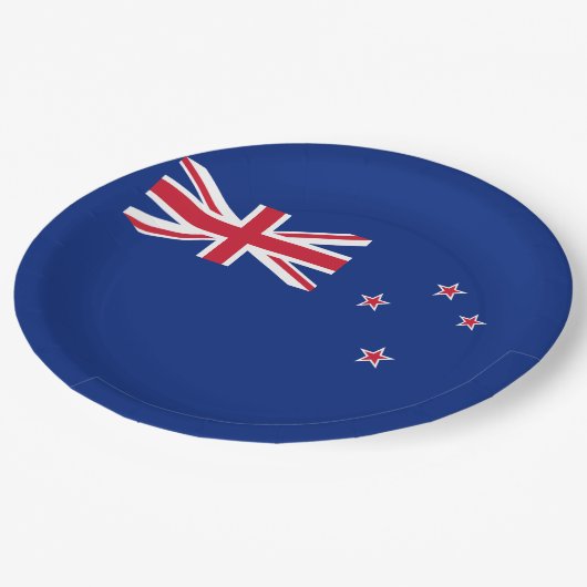 Assiettes En Carton Drapeau néo-zélandais (Angle)