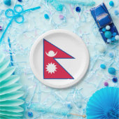 Assiettes En Carton Drapeau népalais (Fête)