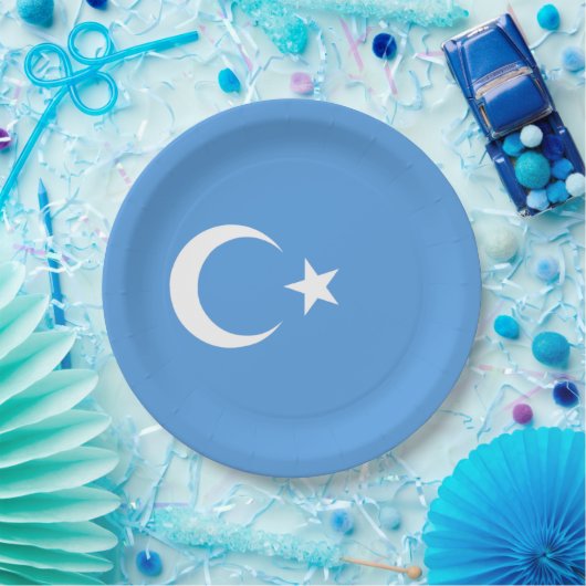 Assiettes En Carton Drapeau ouïghour du Turkestan oriental (Uyghurista (Fête)
