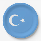 Assiettes En Carton Drapeau ouïghour du Turkestan oriental (Uyghurista (Devant)