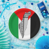 Assiettes En Carton Drapeau palestinien et carte avec Motif Keffiyeg (Fête)