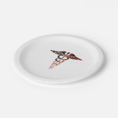 Assiettes En Carton Drapeau Patriotique Caduceus Idéal Pour Les Infirm (Angle)