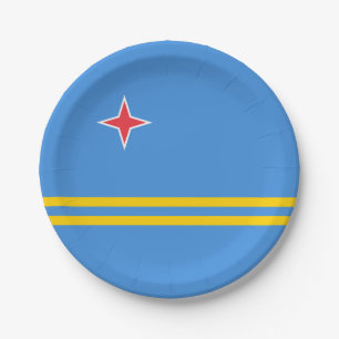Assiettes En Carton Drapeau patriotique d'Aruba