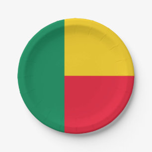 Assiettes En Carton Drapeau patriotique du Bénin