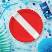 Assiettes En Carton Drapeau Plongée Plongée Plongée Plongée Diver Down (Fête)