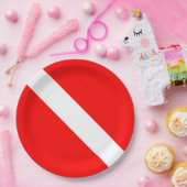 Assiettes En Carton Drapeau Plongée Plongée Plongée Plongée Diver Down (Fête)