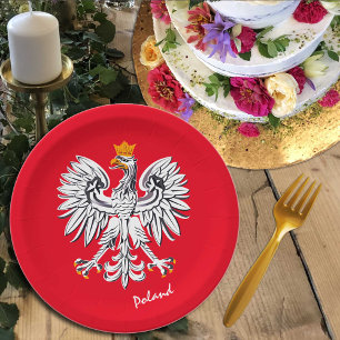 Assiettes En Carton Drapeau polonais & Aigle, patriotes du parti polon