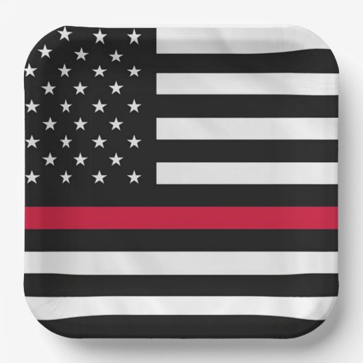 Assiettes En Carton Drapeau pompier (Recto)