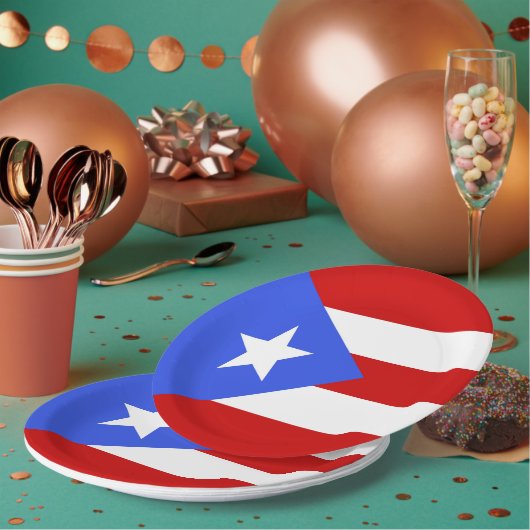 Assiettes En Carton Drapeau Porto Rico (Multi)