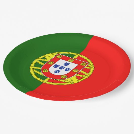 Assiettes En Carton Drapeau Portugal (Angle)
